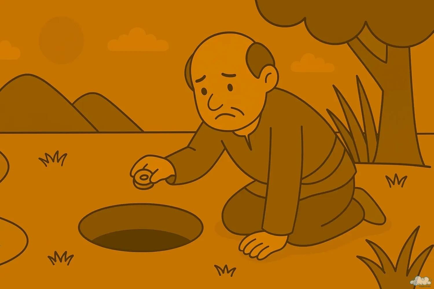 Hình minh họa truyện ngụ ngôn Gã Keo Kiệt – bài học về lòng tham và sự biết đủ