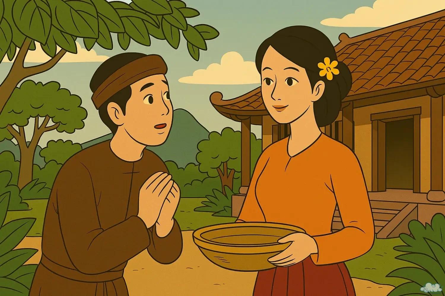 Chàng trai gặp người con gái trong giấc mộng – minh họa truyện dân gian Nợ Duyên Trong Mộng