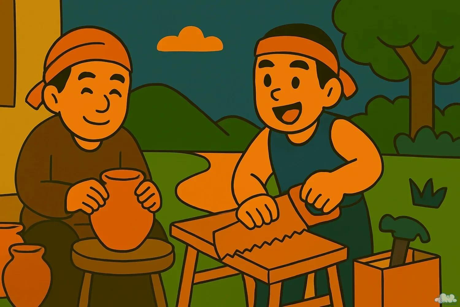 Truyền thuyết “Bách nghệ khôi hài” Minh họa truyện Bách Nghệ Khôi Hài – truyền thuyết hài hước về nghề nghiệp của người xưa